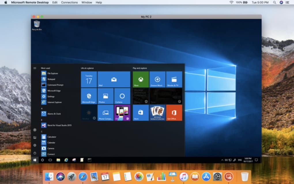 remote desktop connection client for mac from microsoft, versions 2.0